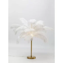 Sale Tischleuchte Feather Palm Weis 60Cm Tischleuchten
