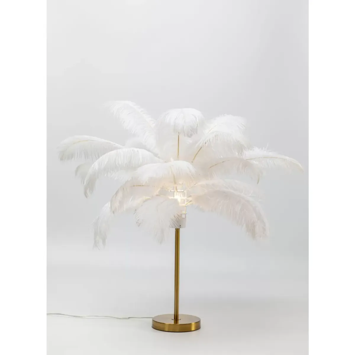 Sale Tischleuchte Feather Palm Weis 60Cm Tischleuchten