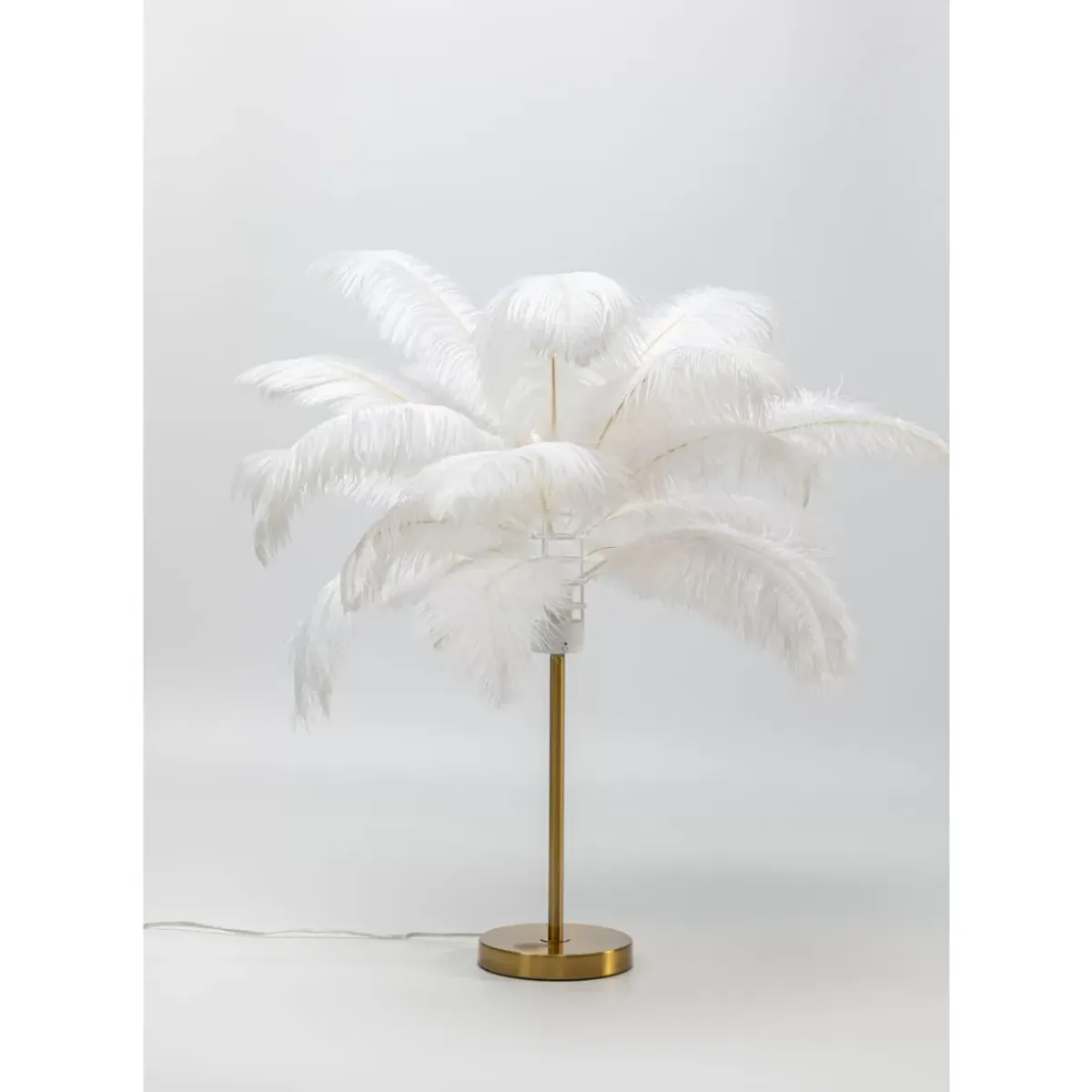 Sale Tischleuchte Feather Palm Weis 60Cm Tischleuchten