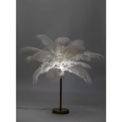 Sale Tischleuchte Feather Palm Weis 60Cm Tischleuchten