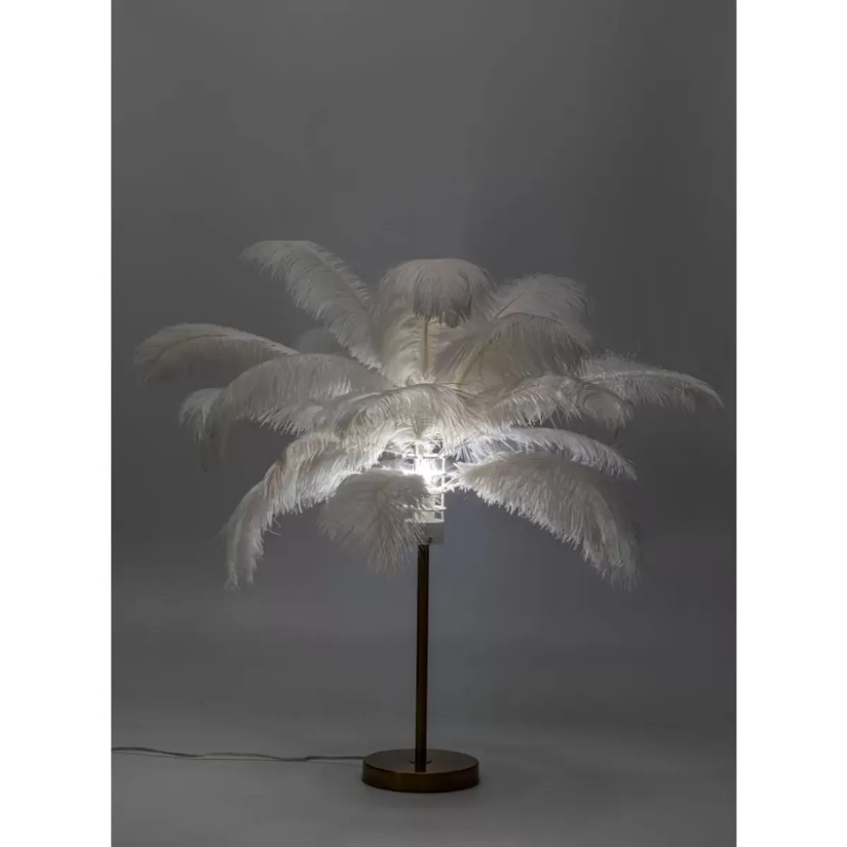 Sale Tischleuchte Feather Palm Weis 60Cm Tischleuchten