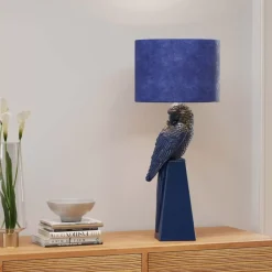 Outlet Tischleuchte Parrot Blau 84Cm Tischleuchten