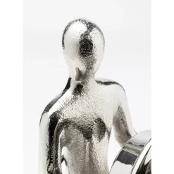 Online Tischuhr Sitting Man Silber 12X31Cm Uhren