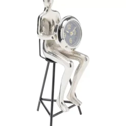 Online Tischuhr Sitting Man Silber 12X31Cm Uhren