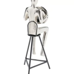 Online Tischuhr Sitting Man Silber 12X31Cm Uhren