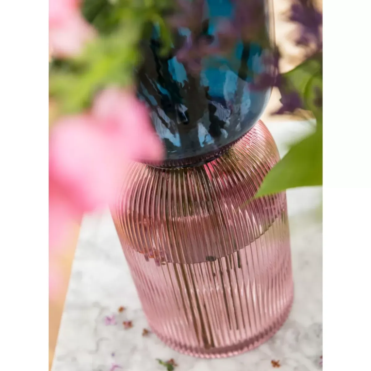 New Vase Marvelous Duo Blau Lila 40Cm Vasen