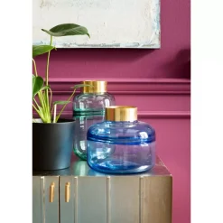 New Vase Positano Belly Blau 21Cm Vasen