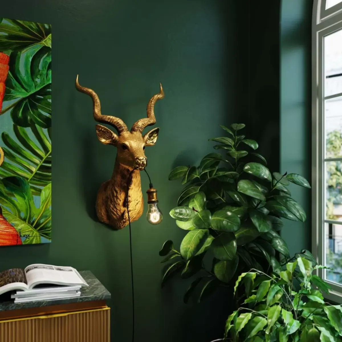 Online Wandleuchte Animal Goat Gold 45X74Cm Wandleuchten