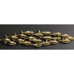 Discount Wandobjekt School Of Tuna Gold 181X41Cm Bilder