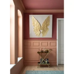 Outlet Wandschmuck Wings Gold-Weis 120X120Cm Bilder