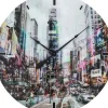 Discount Wanduhr Glas Times Square O80Cm Uhren