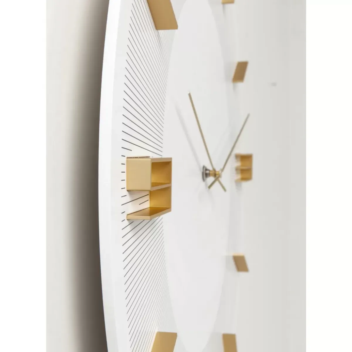 Online Wanduhr Leonardo Weis/Gold Uhren