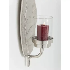 Clearance Windlicht Leaf Silber Kerzenständer & Laternen